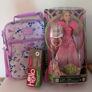 Toy Bundle!! New Wicked Doll, Hello Toothpaste, Floral Lunchbox